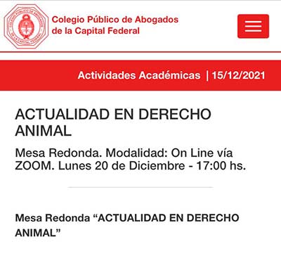 Mesa Redonda “Actualidad en Derecho Animal”